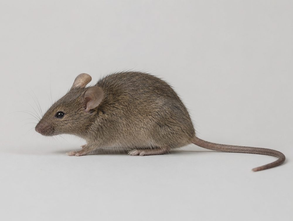 Hausmaus: 7–11 cm, Schwanz meist etwas länger