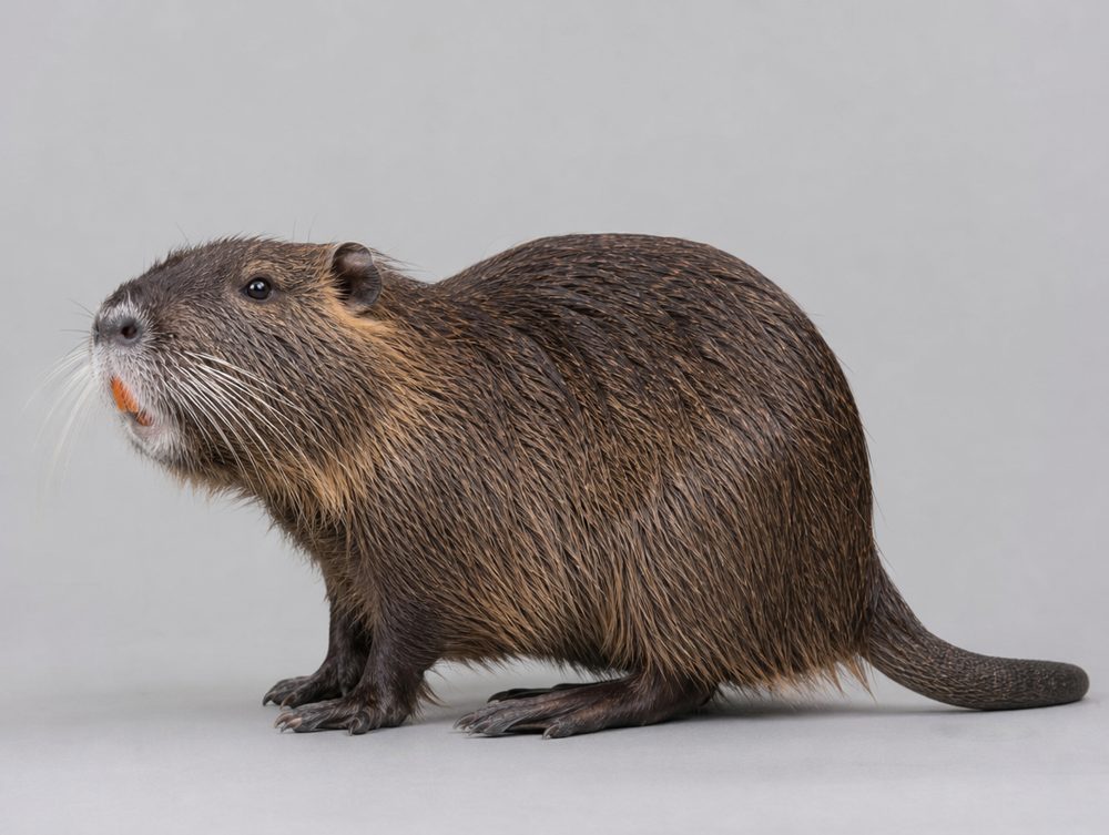 Nutria: Bis etwa 70 cm, rund 9 kg